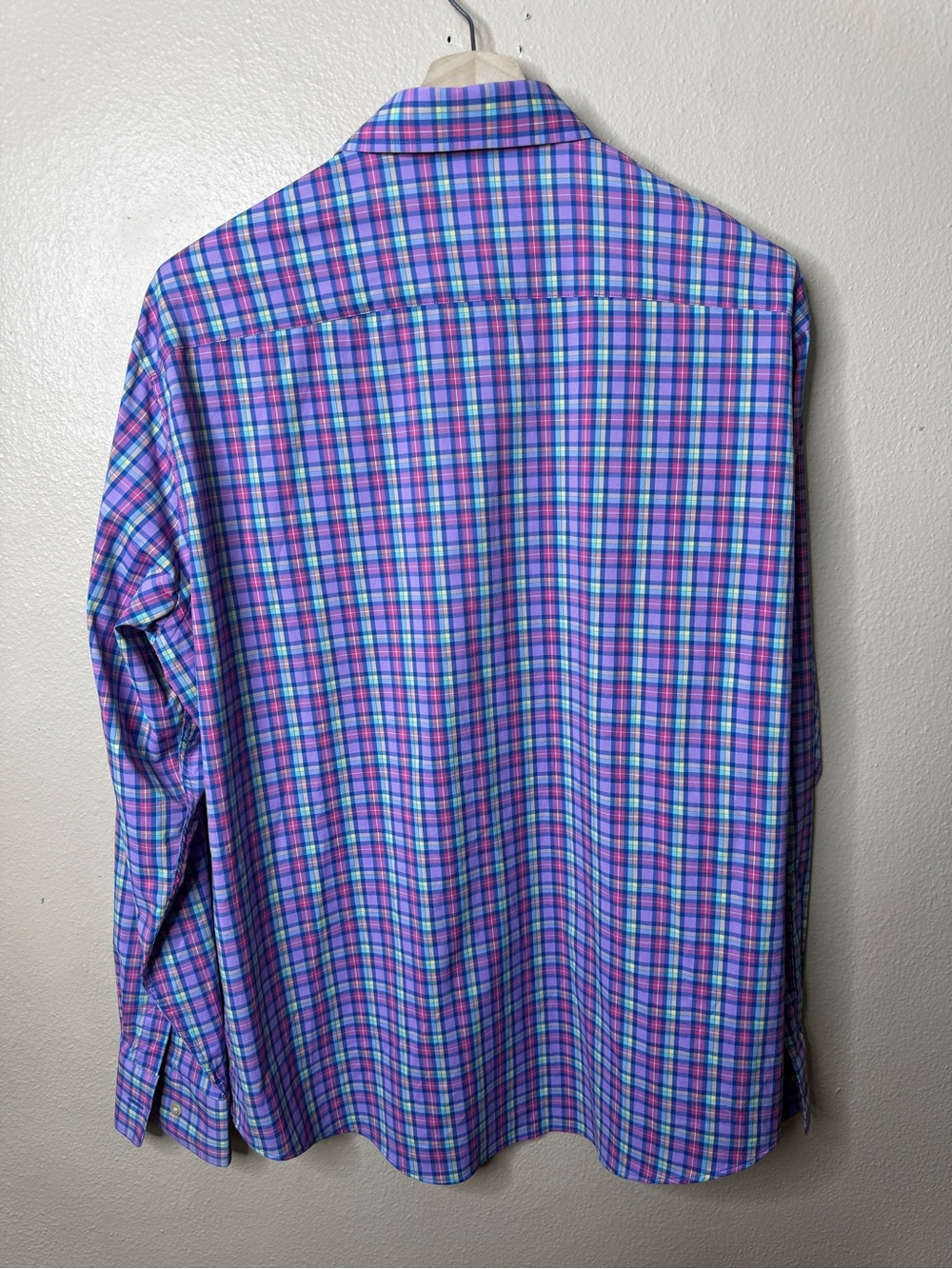 Peter Millar Mens XL Summer Comfort Button Up Shirt Multicolor Plaid Stretch - Picture 7 of 7